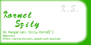 kornel szily business card